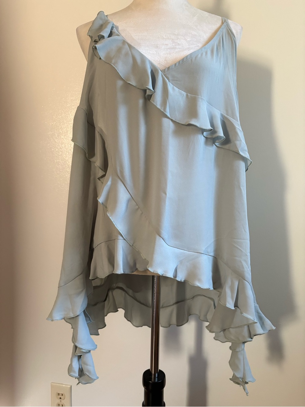 NWT Torrid  Georgette Ruffle Cami Top Wrought Iron Sage Green Size 4X